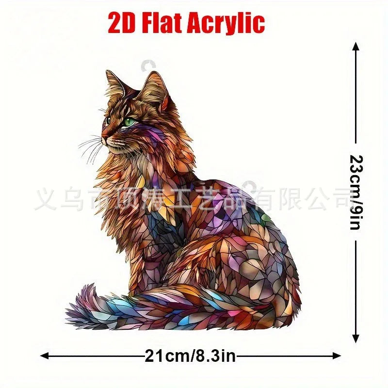 🐱 20*20 Maine Coon Cat 2D Acrylic Suncatcher 🐱