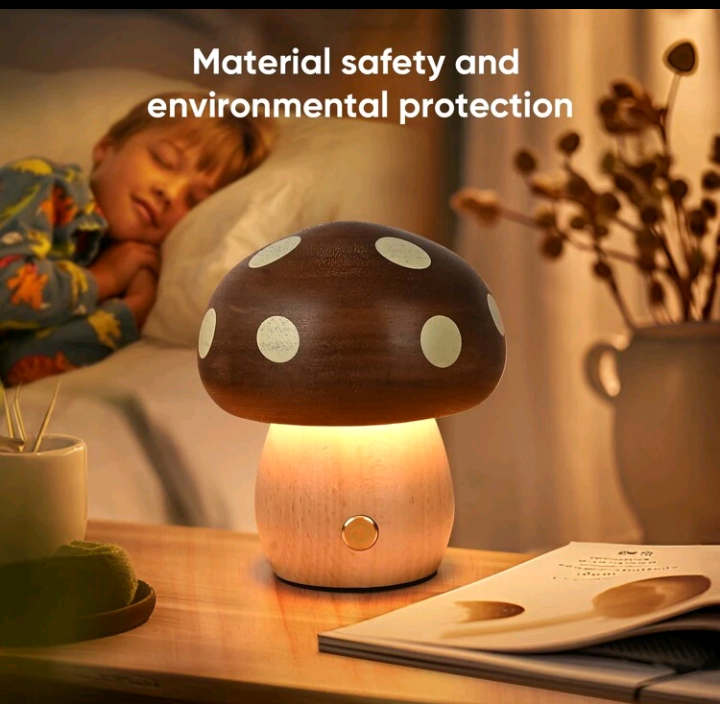 🍄 LED Wooden Mushroom Light 🍄