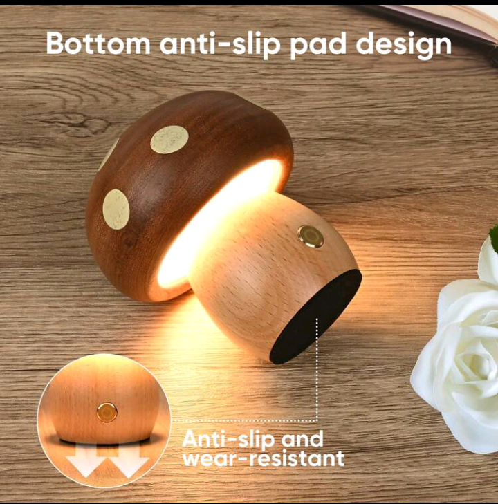 🍄 LED Wooden Mushroom Light 🍄