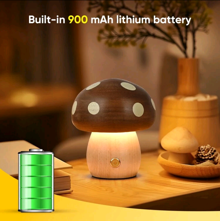 🍄 LED Wooden Mushroom Light 🍄