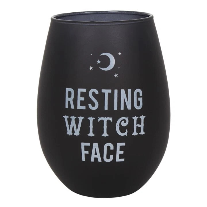 🖤🍷 Stemless Wine Glass – “Resting Witch Face” 🍷🖤