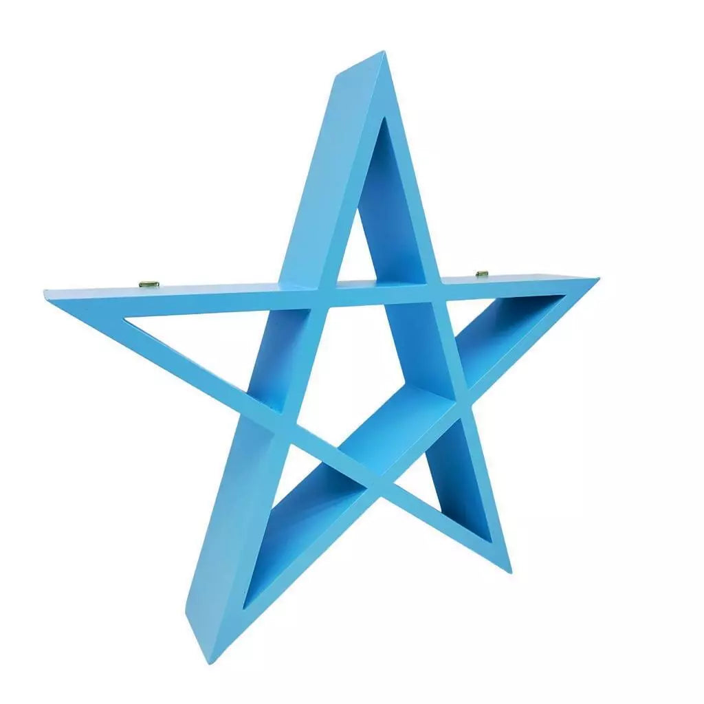 🌟 White Pink or Blue Pentagram Shelf – Modern Gothic Décor 🌟