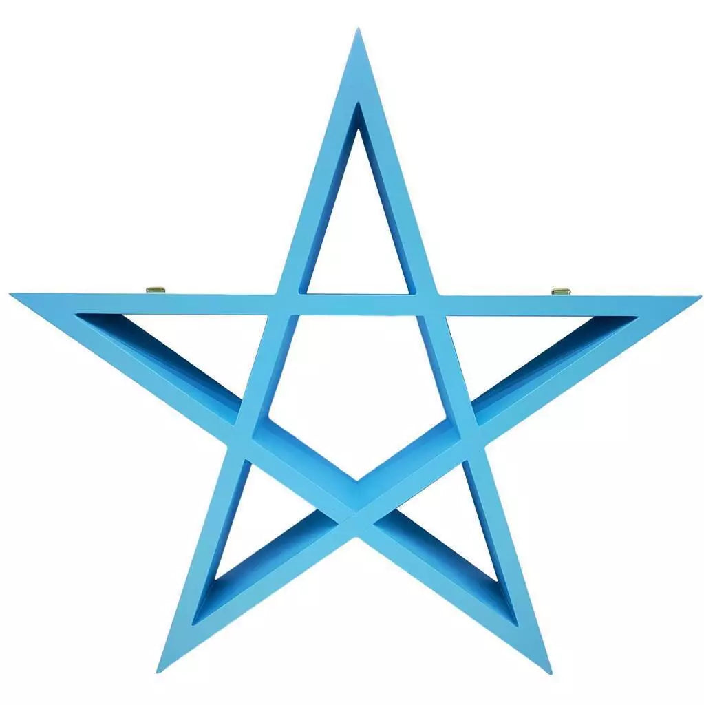 🌟 White Pink or Blue Pentagram Shelf – Modern Gothic Décor 🌟