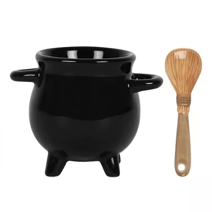 🖤✨ Witches Egg Cup & Spoon Gift Set – Cauldron Inspired ✨🖤