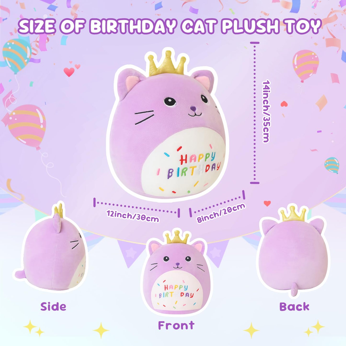 35cm Happy Birthday Cat Plushie