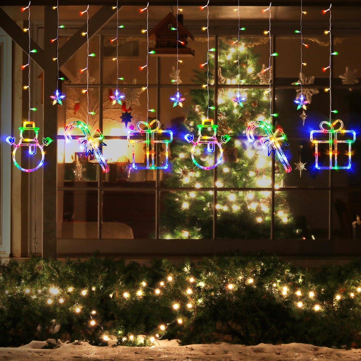 ✨🎄 Christmas Window Lights – 180 LED Multicolour Set 🎄✨