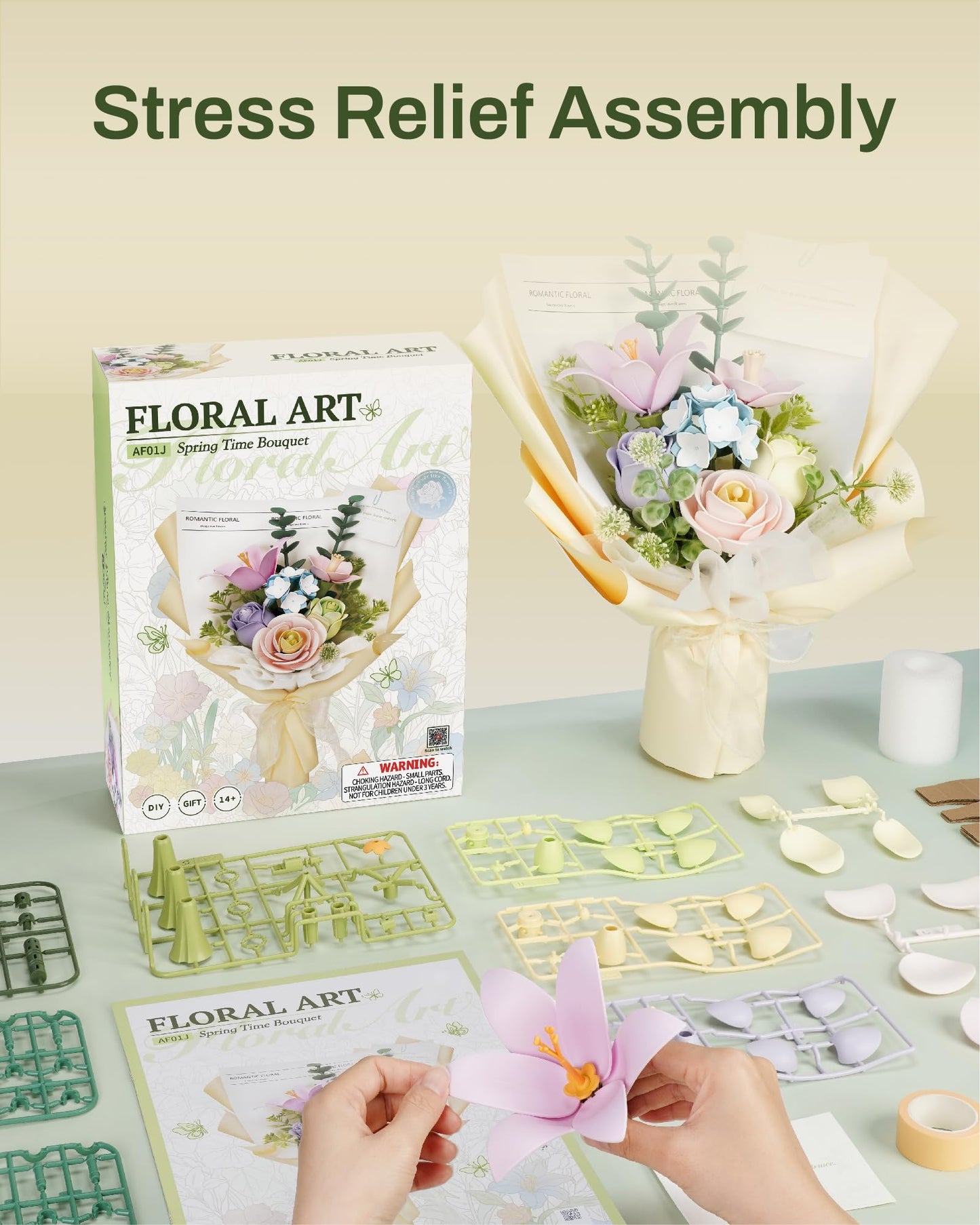 🌸✨ Rowood 3D Puzzle Flower Bouquet 6-in-1 DIY Craft Kit ✨🌸