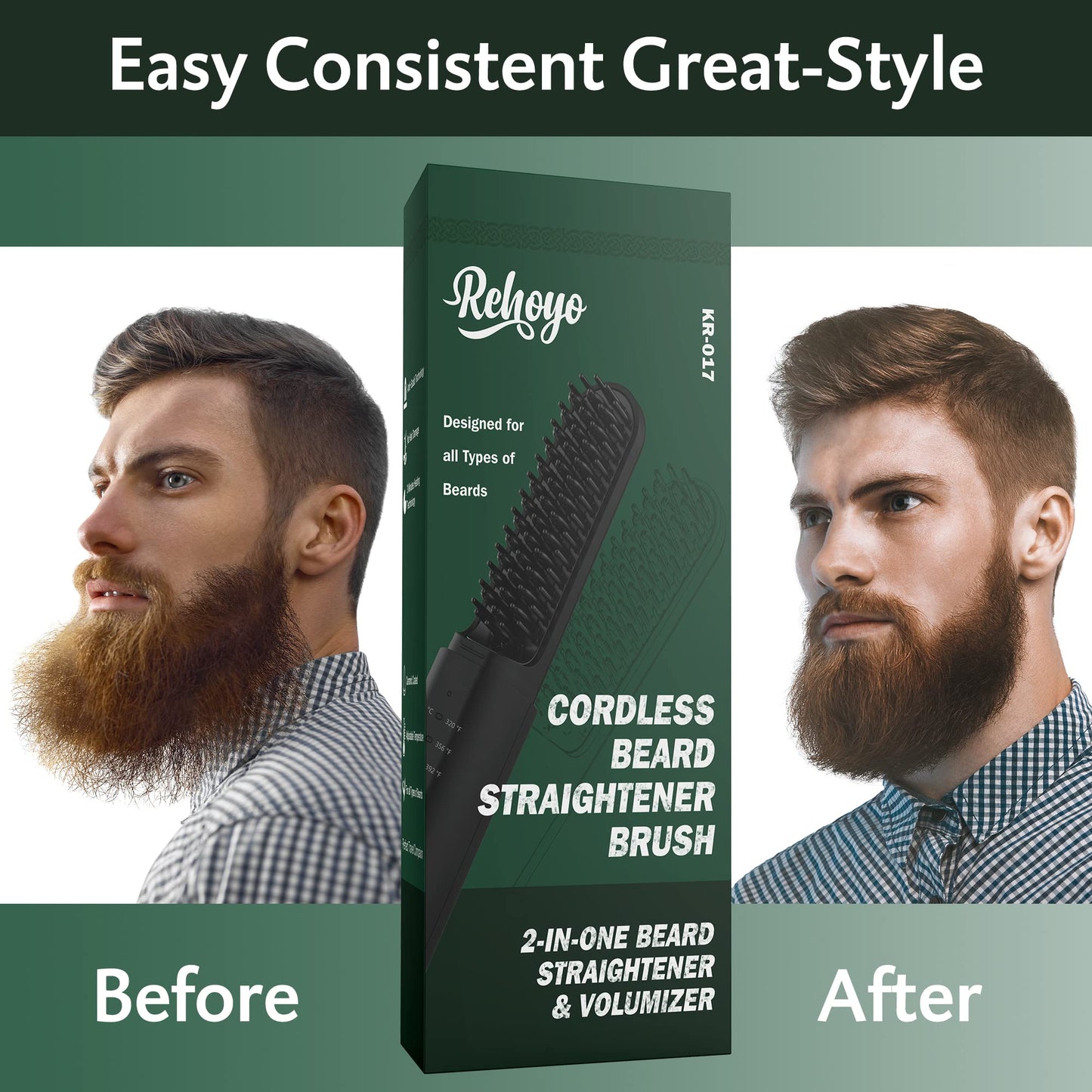 Cordless Beard Straightener Brush
