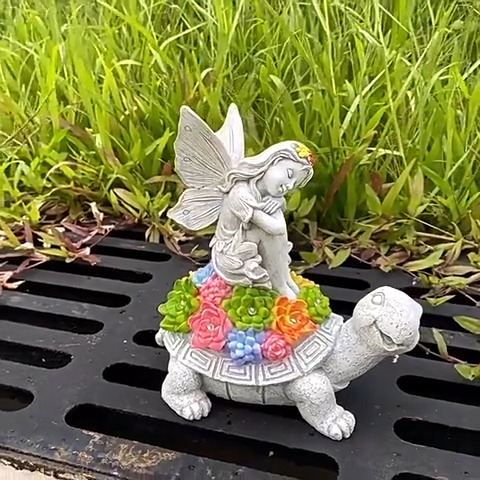 🐢 Solar Succulent Turtle Fairy Ornament 🐢