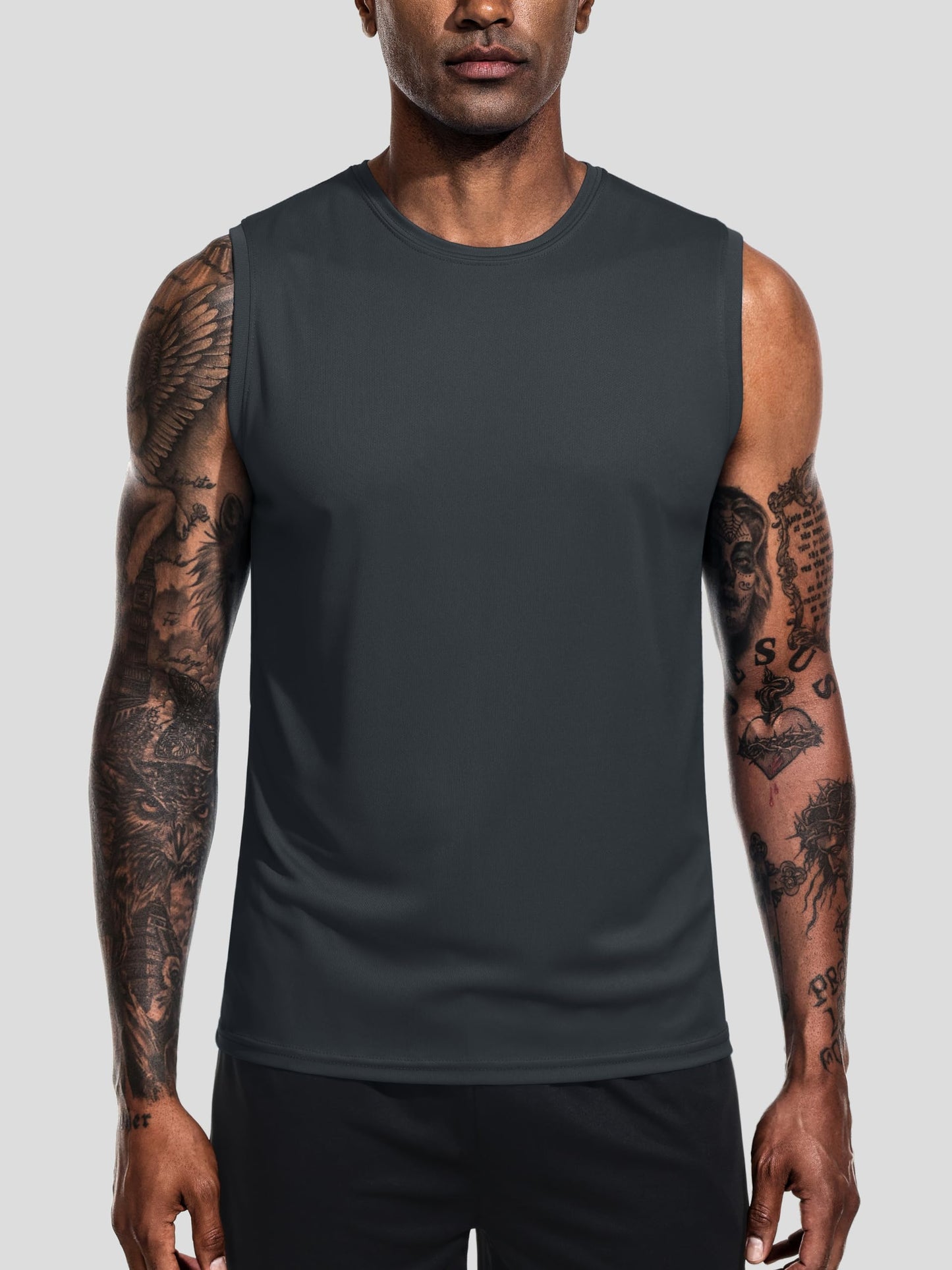 Teesmen 3-Pack Men's Gym Tank Tops - Quick Dry, Breathable, Multicolour - Size L