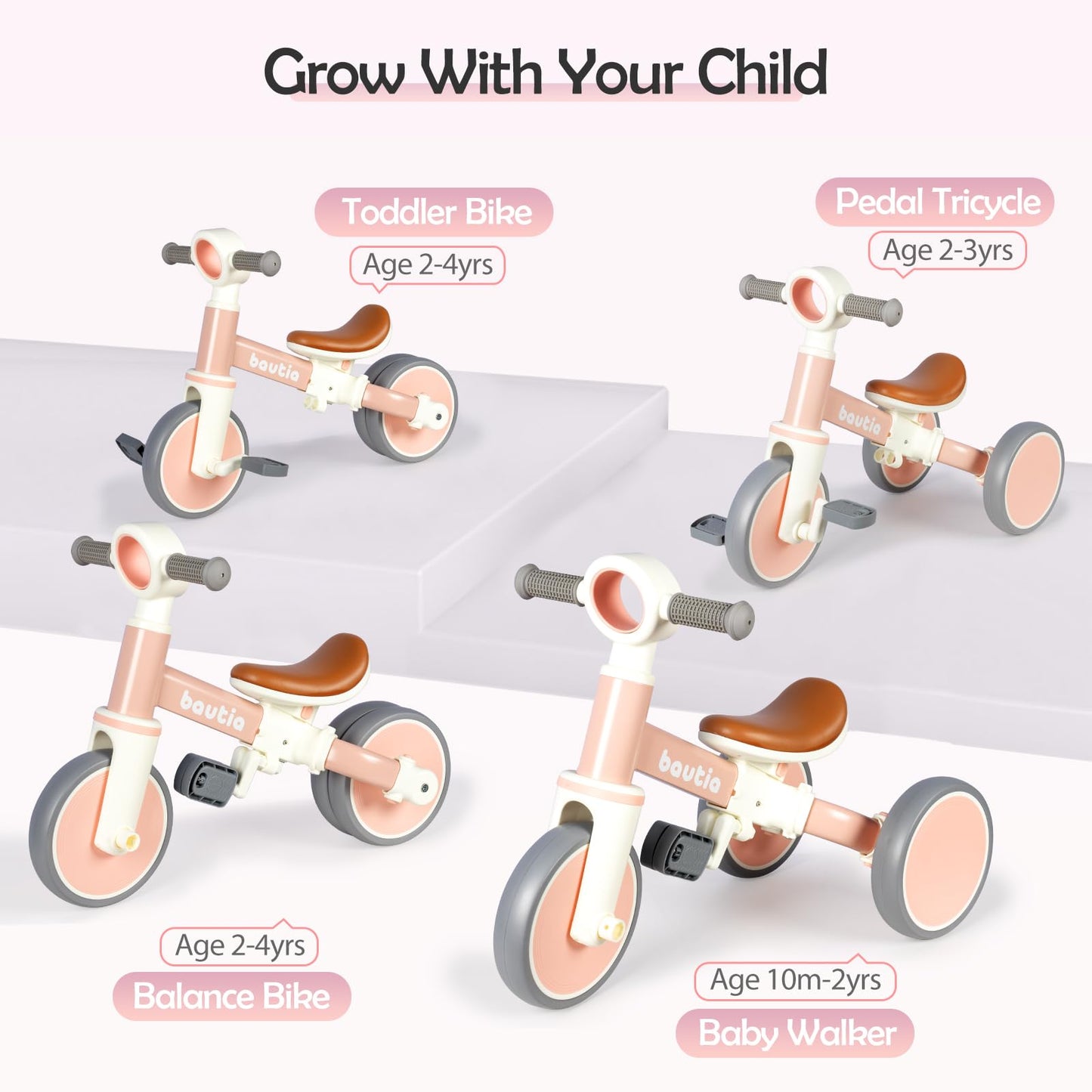 🚴 4-in-1 Toddler Tricycle & Balance Bike 🚴