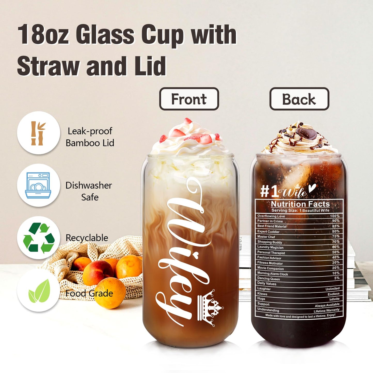 đ Wife Tumbler Gift Set â Glass Cup & âLove Youâ Socks đ