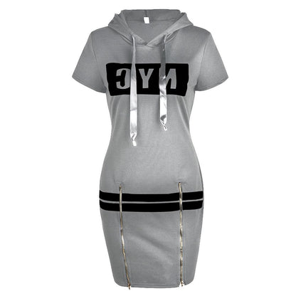 🖤🤍 NYC Adjustable Zipper Hoodie Dress – Black, White, or Grey 🤍🖤