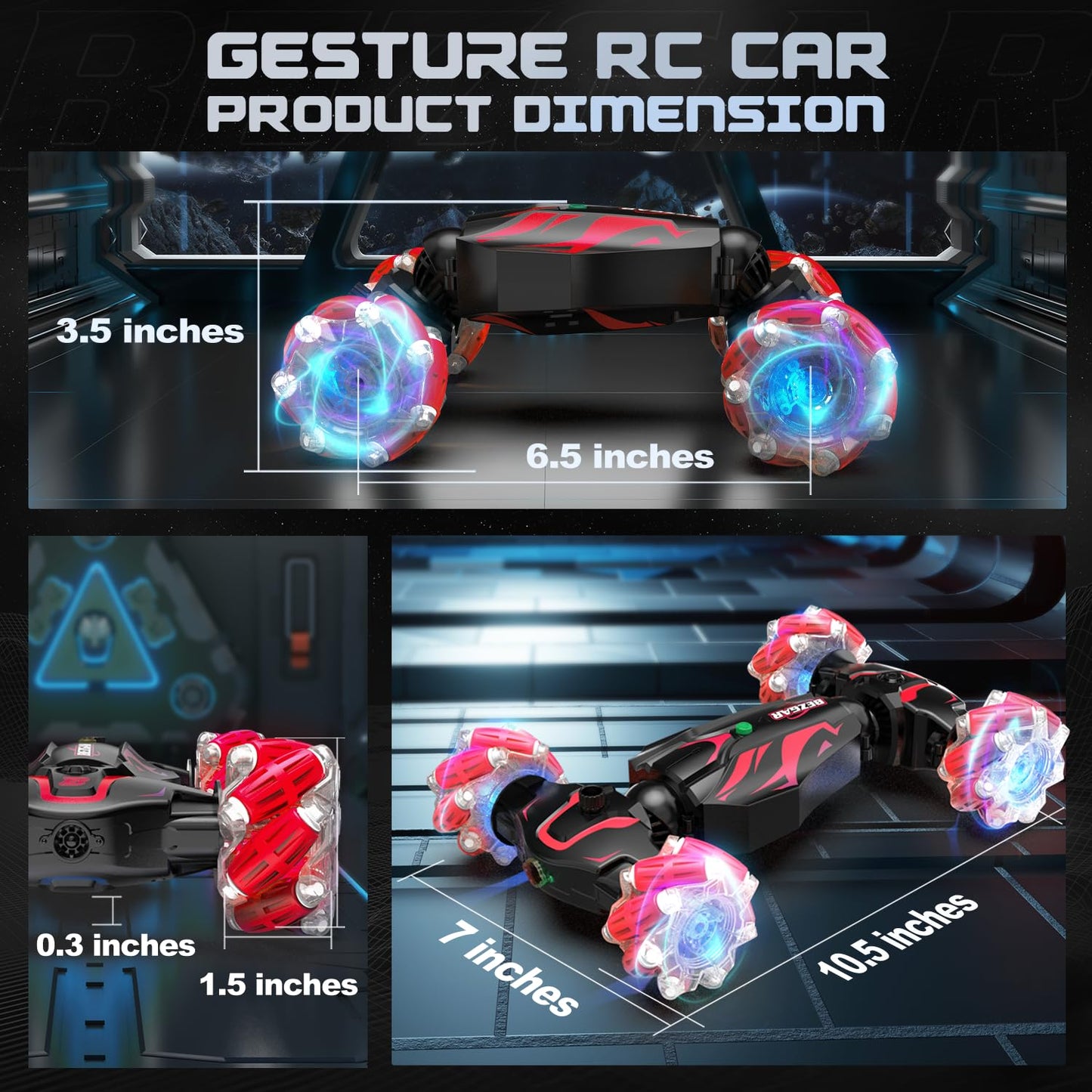 Gesture Sensing Remote Control Stunt Car with Lights, Sound & Smoke Effects