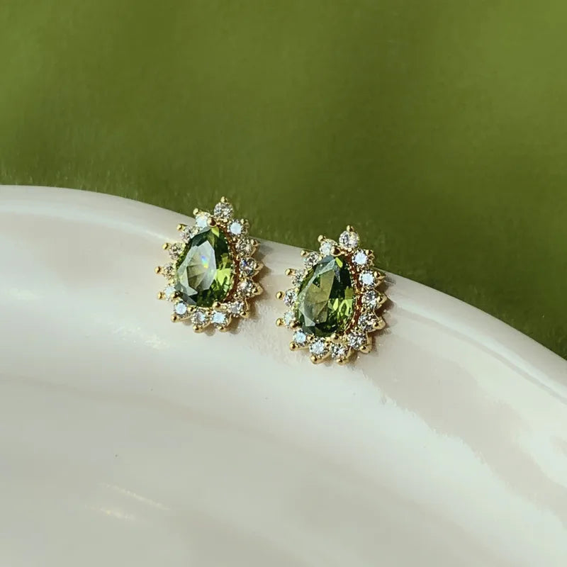 💚 14K Gold Plated Sterling Silver 925 Water Droplet Earrings 💚