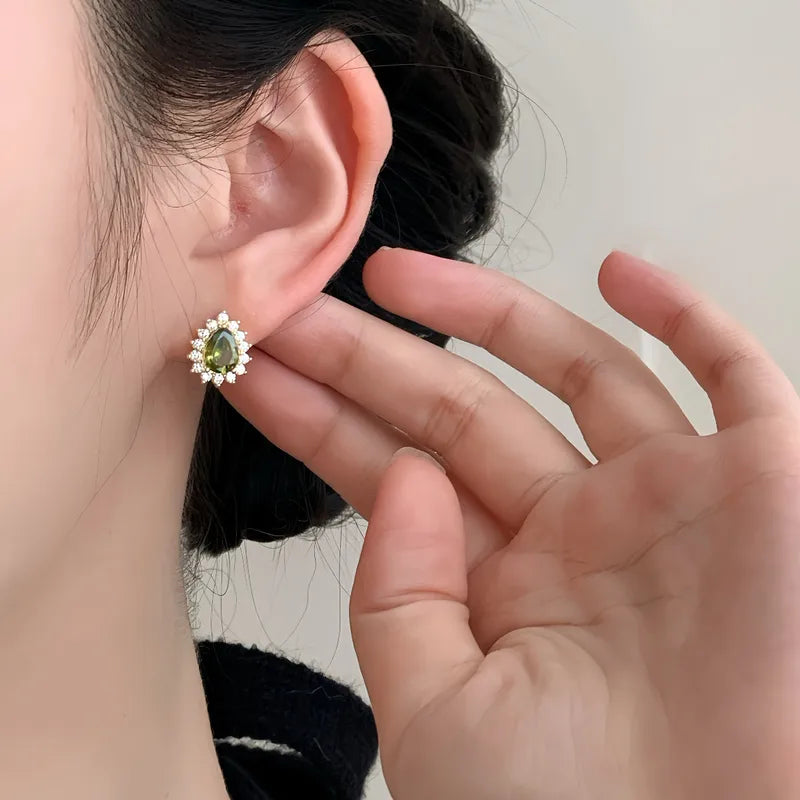 💚 14K Gold Plated Sterling Silver 925 Water Droplet Earrings 💚