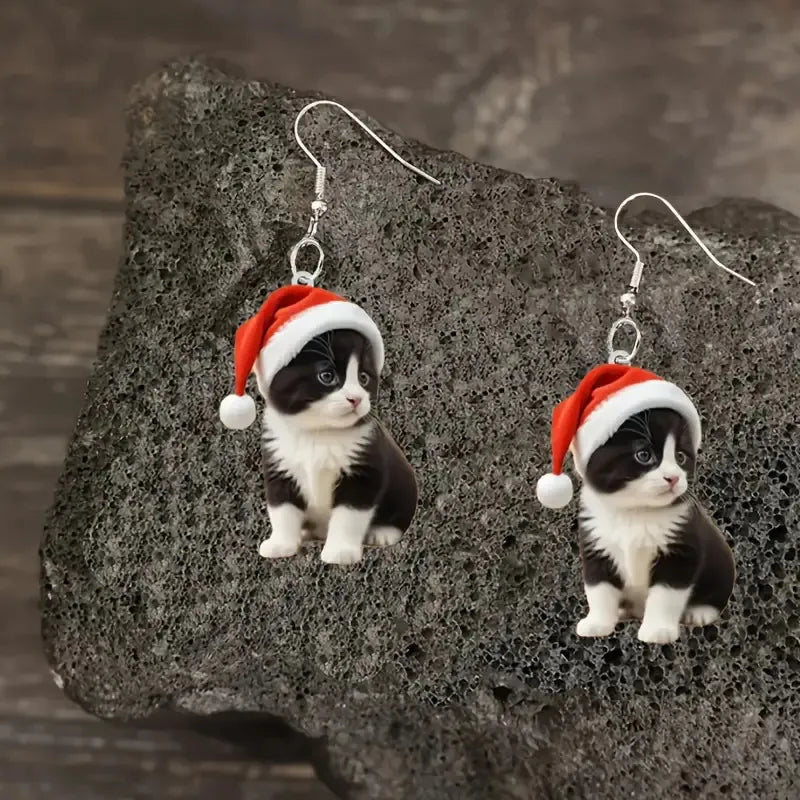 🎅🐱 Purr-fectly Festive Earrings 🐱🎅