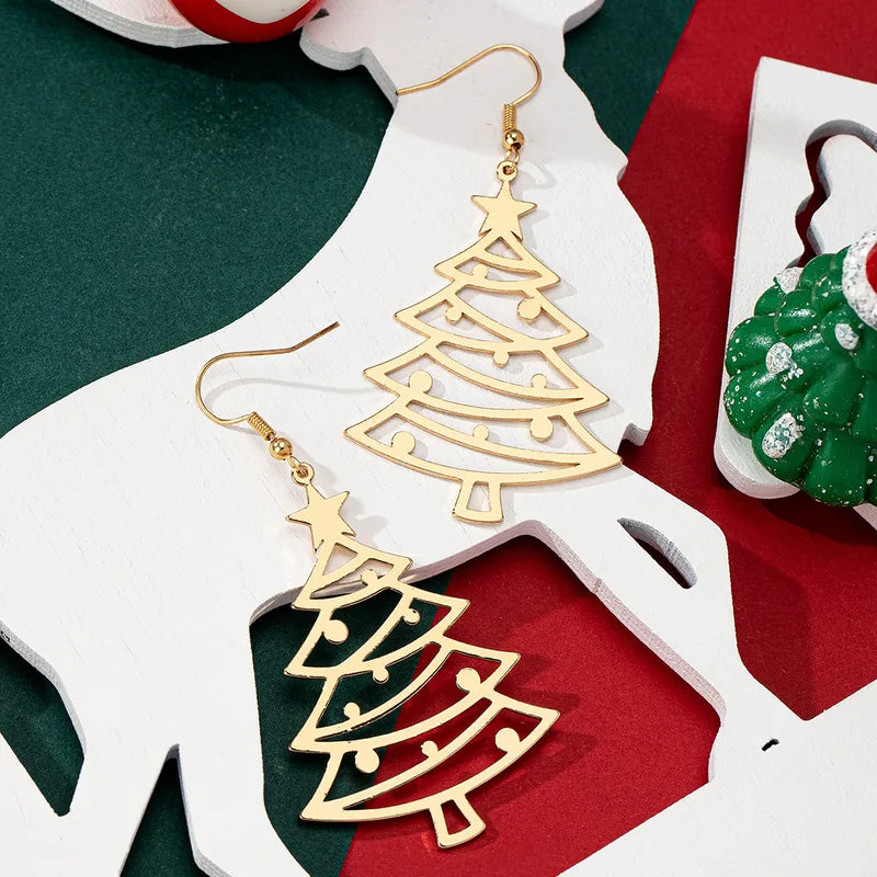 🎄 Golden Christmas Tree Earrings 🎄