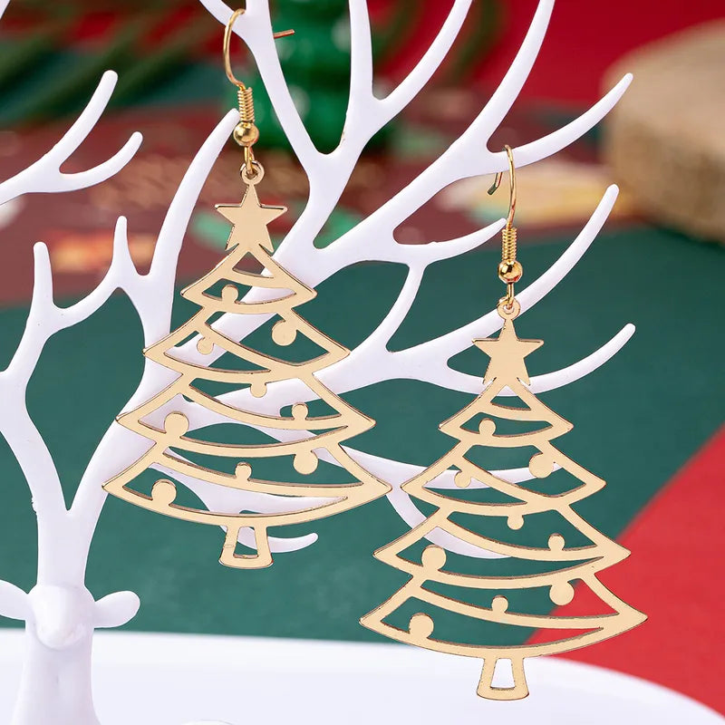 🎄 Golden Christmas Tree Earrings 🎄
