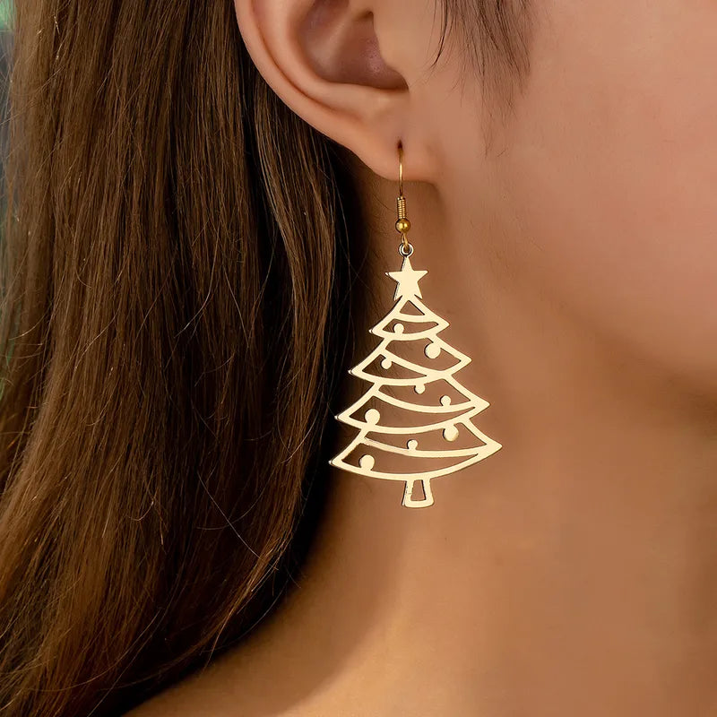 🎄 Golden Christmas Tree Earrings 🎄