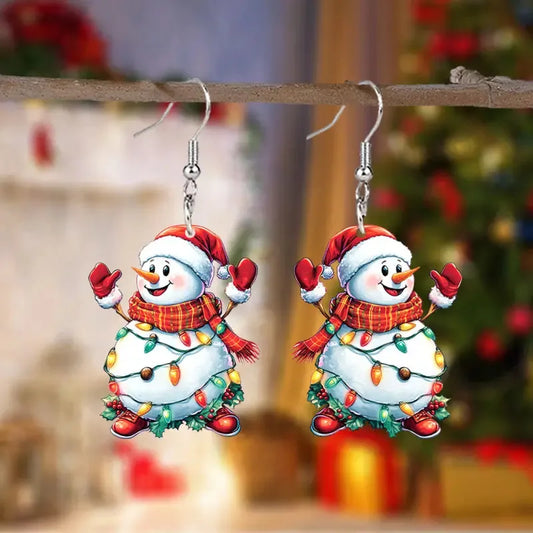 ⛄ Snowman Acrylic Drop Earrings ⛄