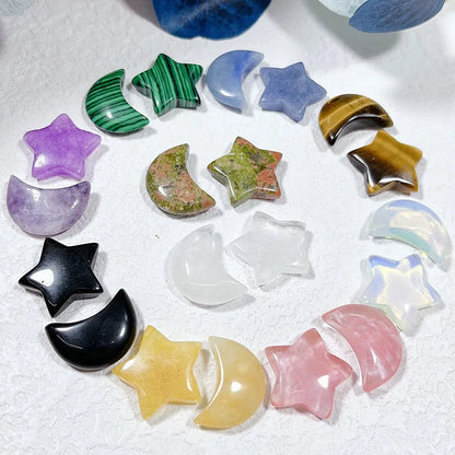🌙⭐ 1 Pair Crystal Star & Moon Sets ⭐🌙