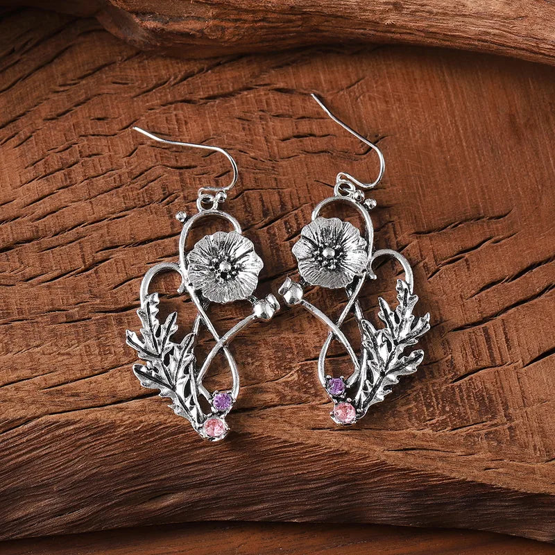 🌷 Whimsical Retro Flower Alloy Drop Earrings 🌷