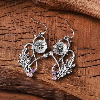 🌷 Whimsical Retro Flower Alloy Drop Earrings 🌷