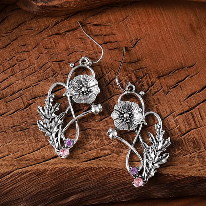🌷 Whimsical Retro Flower Alloy Drop Earrings 🌷