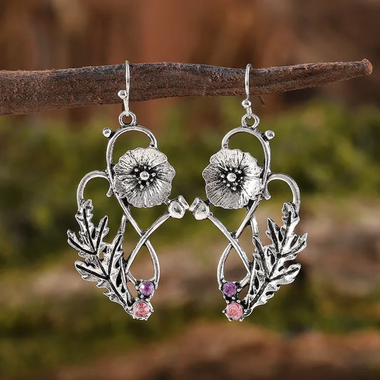 🌷 Whimsical Retro Flower Alloy Drop Earrings 🌷