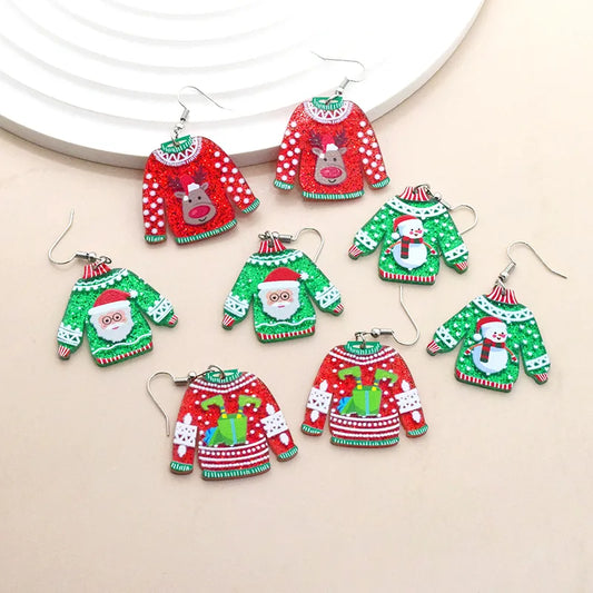 🎄🎅 4pc Christmas Jumper Acrylic Drop Earring Set 🎅🎄