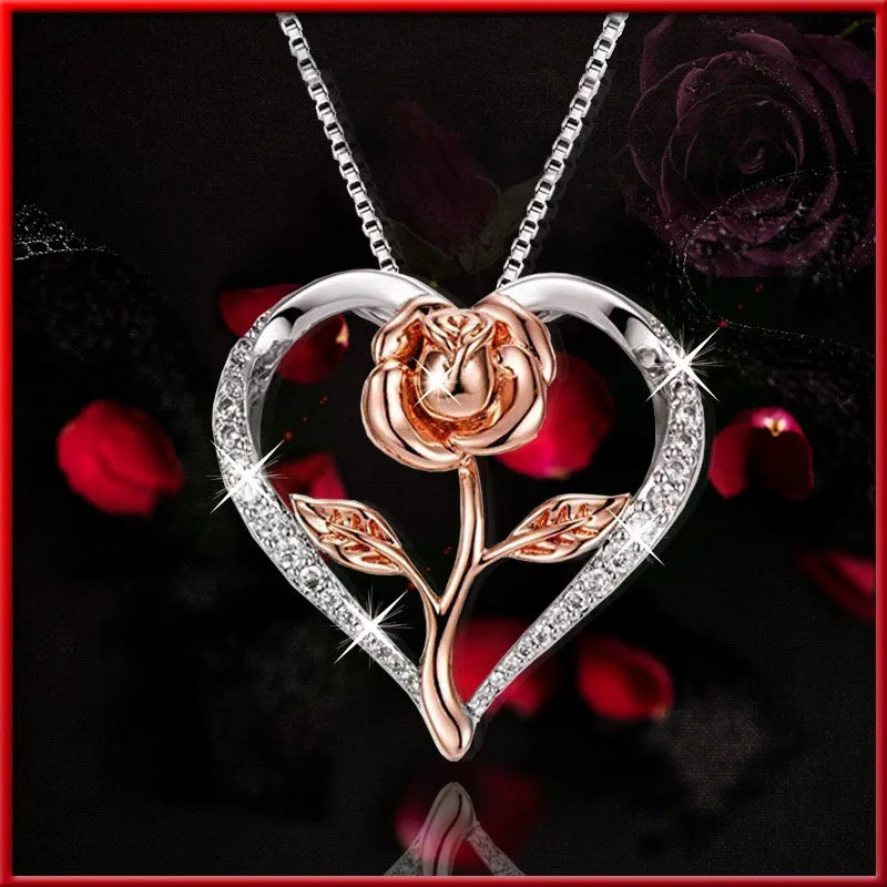 🌹 Diamante Rose Necklaces 🌹