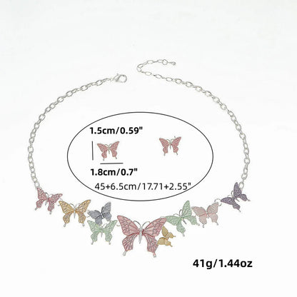 🦋 Pastel Butterfly Necklace & Earrings Set 🦋