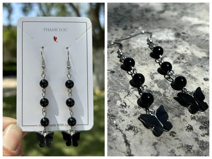 🦋💎 Original Natural Crystal Butterfly Earrings 💎🦋