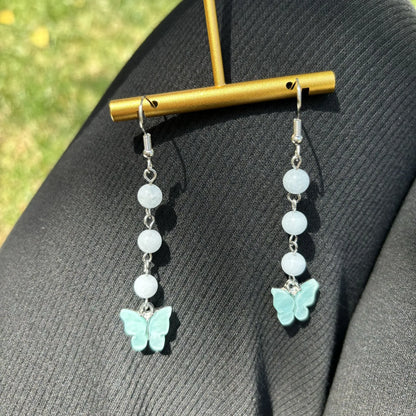 🦋💎 Original Natural Crystal Butterfly Earrings 💎🦋