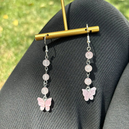 🦋💎 Original Natural Crystal Butterfly Earrings 💎🦋
