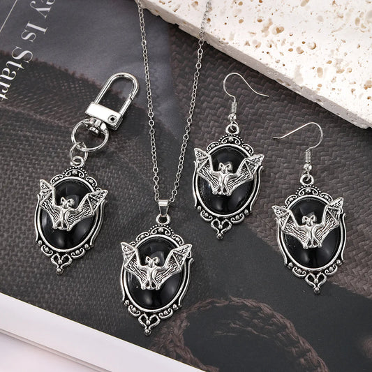🦇🖤 Gothic Bat Jewellery Set ❤️ 🦇