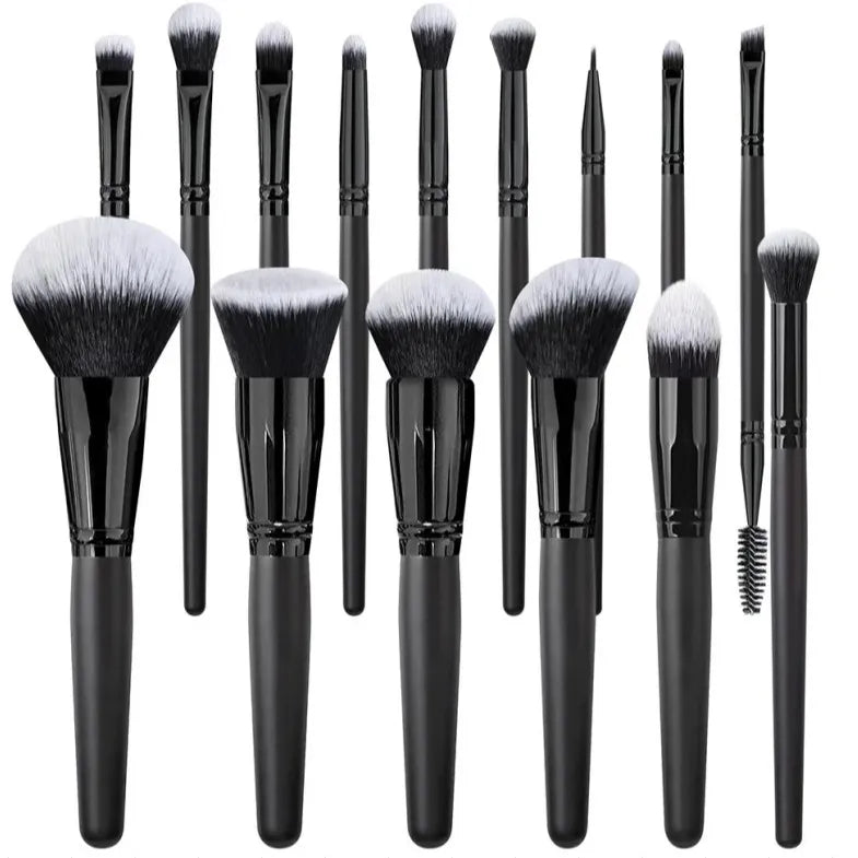 🖤 15-Piece Black Full Face Makeup Brush Sets 🖤
