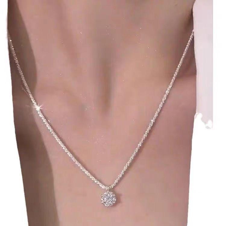 💎  Crystal Shine Minimalist Necklace – Green or Silver 💎