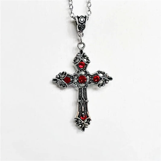 ❤️🖤 Gothic Style Cross Necklace 🖤❤️