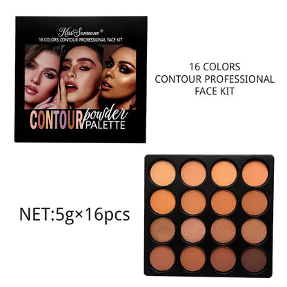 🤎 16 Colours Matte Highlight & Contour Beauty Powder Palette 🤎