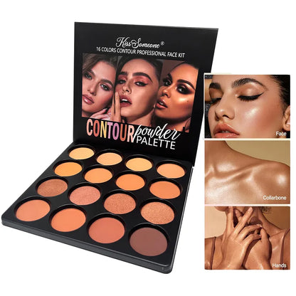 🤎 16 Colours Matte Highlight & Contour Beauty Powder Palette 🤎