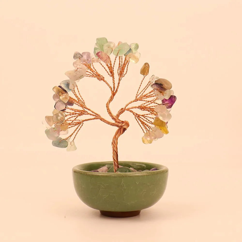 💎🌳 Natural Fortune Crystal Tree Tea Cup Treasure Bowl Money Tree 🌳💎