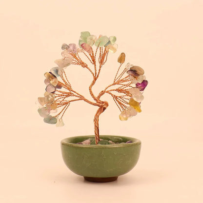 💎🌳 Natural Fortune Crystal Tree Tea Cup Treasure Bowl Money Tree 🌳💎