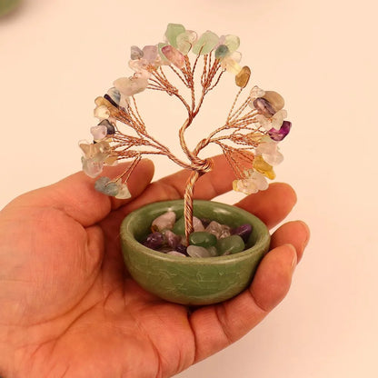 💎🌳 Natural Fortune Crystal Tree Tea Cup Treasure Bowl Money Tree 🌳💎
