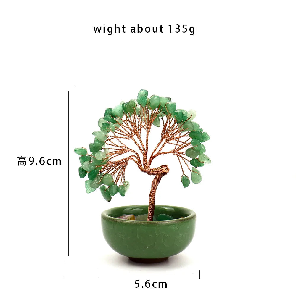 💎🌳 Natural Fortune Crystal Tree Tea Cup Treasure Bowl Money Tree 🌳💎