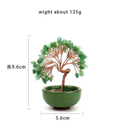 💎🌳 Natural Fortune Crystal Tree Tea Cup Treasure Bowl Money Tree 🌳💎