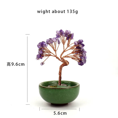 💎🌳 Natural Fortune Crystal Tree Tea Cup Treasure Bowl Money Tree 🌳💎