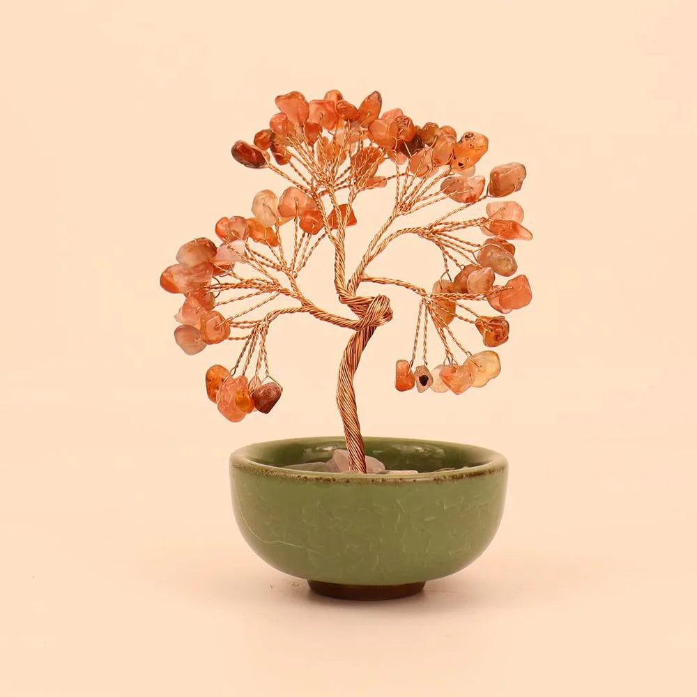 💎🌳 Natural Fortune Crystal Tree Tea Cup Treasure Bowl Money Tree 🌳💎