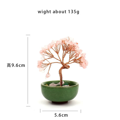 💎🌳 Natural Fortune Crystal Tree Tea Cup Treasure Bowl Money Tree 🌳💎